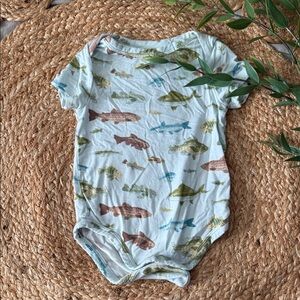 Angel Dear Bamboo Fish Bodysuit. 3-6mo